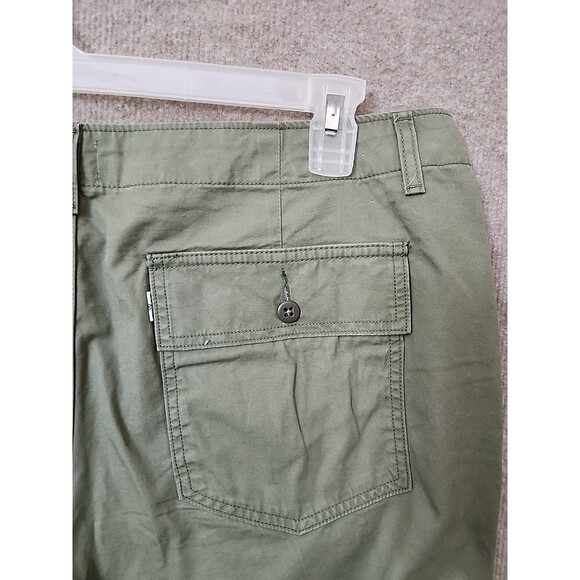 Levis Utility Chino Pants Womens 33 Green Flip Pockets 100% Cotton - Picture 5 of 9
